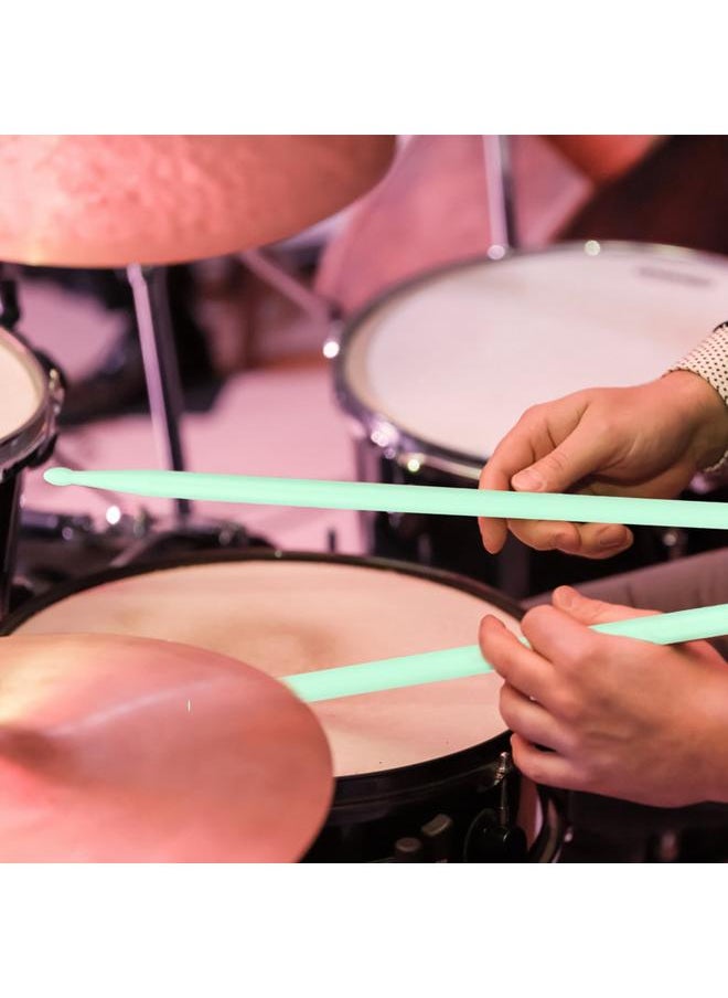 Thoraya 2 Pcs Nylon Drumstick Coloured Nylon Sticks for Jazz Drum/Drum Set Accessory (Fluorescent Green )  - Image 4