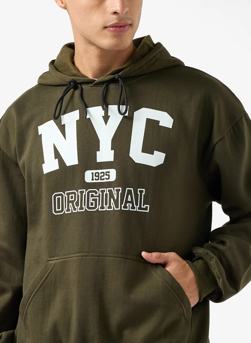 سفنتي فايف Graphic Print Oversized Hoodie