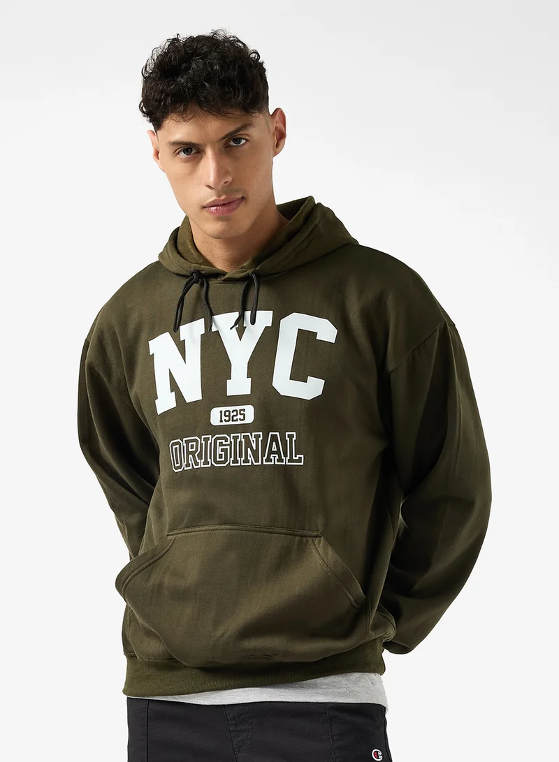 سفنتي فايف Graphic Print Oversized Hoodie