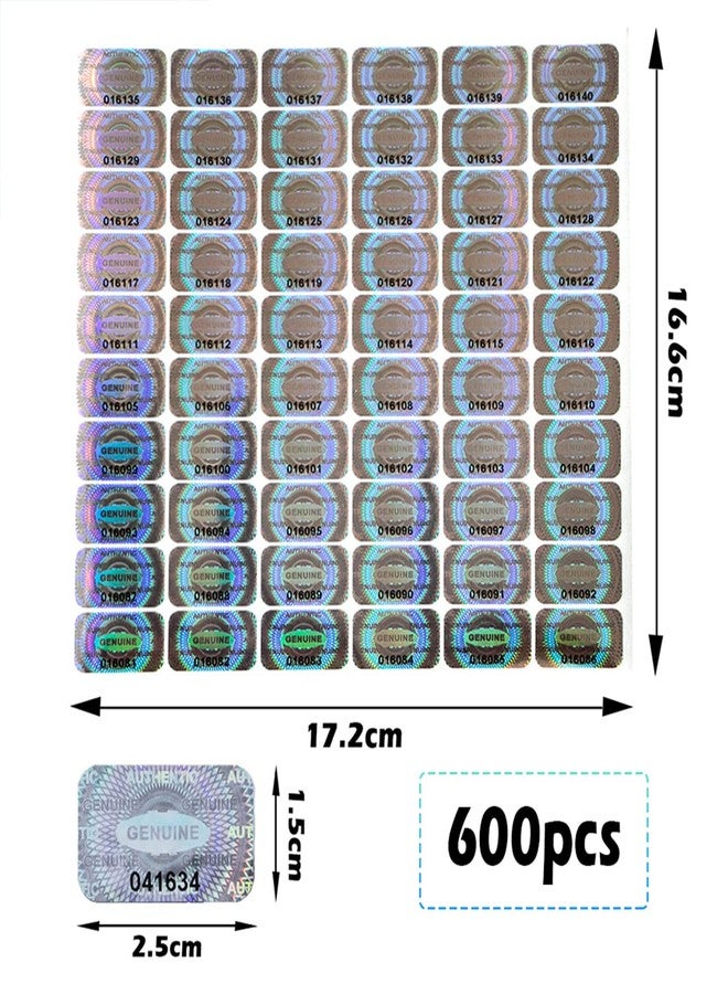 ILMBVM 600 pcs Hologram Security Tamper evident Stickers Warranty Void Seal Labels with Unique Serial Number Genuine Authentic Tamper Proof Sticker(1X0.6 inch) - Image 3