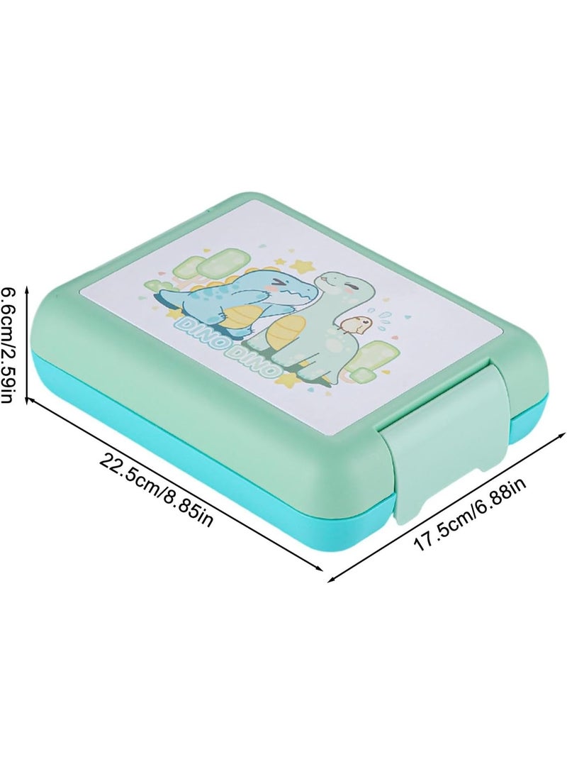 Mobcos Dino Dino Green Plastic Multi-Compartment Portable Kids Lunch Box with Secure Locking Lid for Fresh and Organized Meals - Image 4