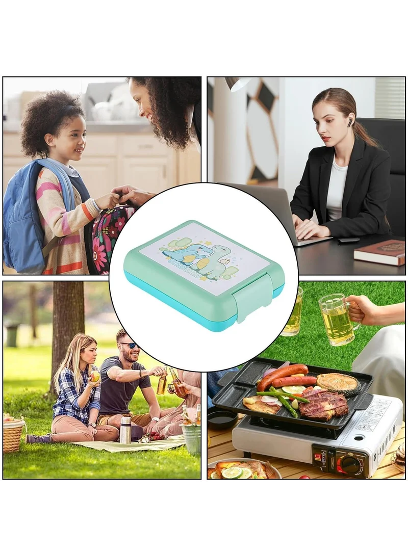 Mobcos Mobcos Dino Dino Green Lunch Box Mobcos Dino Dino Green Plastic Multi-Compartment Portable Kids Lunch Box with Secure Locking Lid for Fresh and Organized Meals  | Best Price UAE
