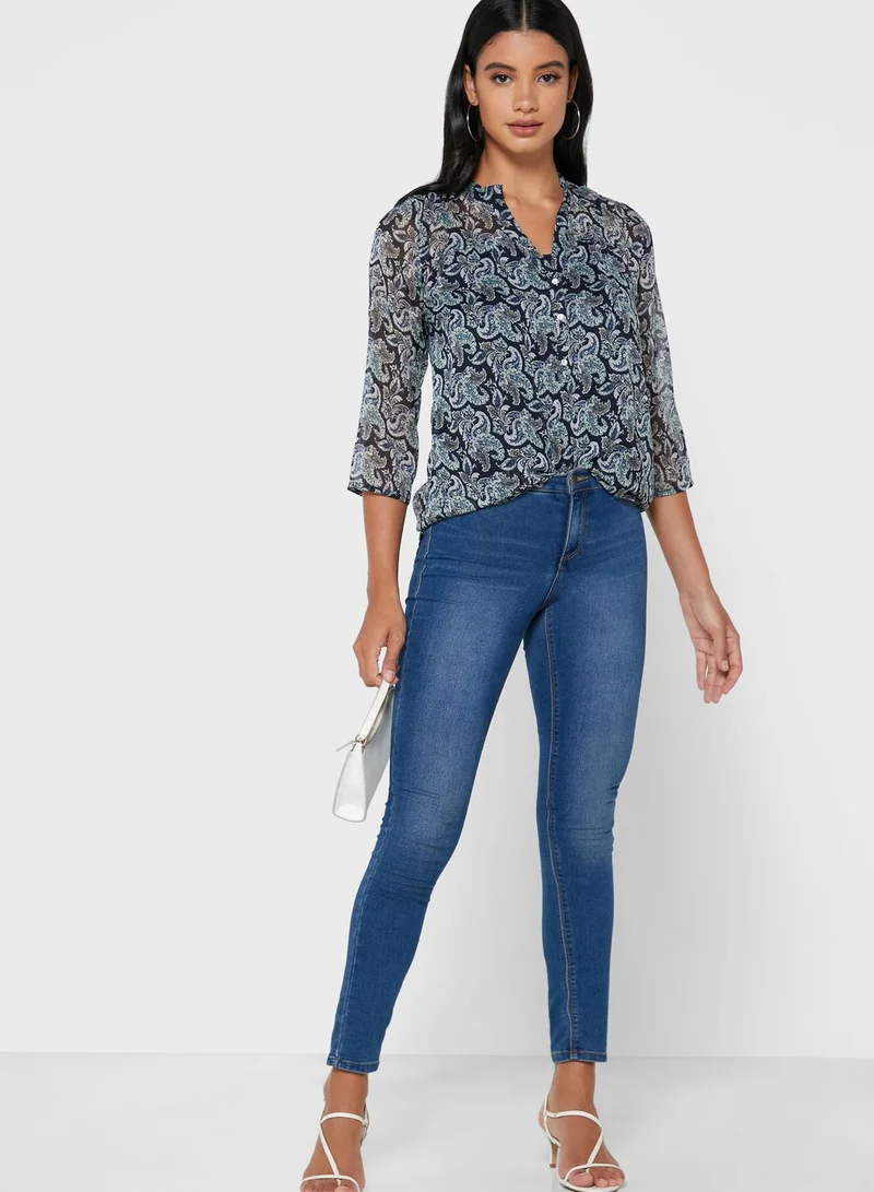 ONLY V-Neck Printed Top