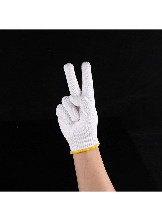 Setaria Viridis Setaria Viridis 6 Pairs White Cotton Polyester String Knit Light Weight Gloves ，Safety Protection Hand Working Gloves ， Men Women BBQ Painter Mechanic Industrial Warehouse Gardening Construction  - Image 5
