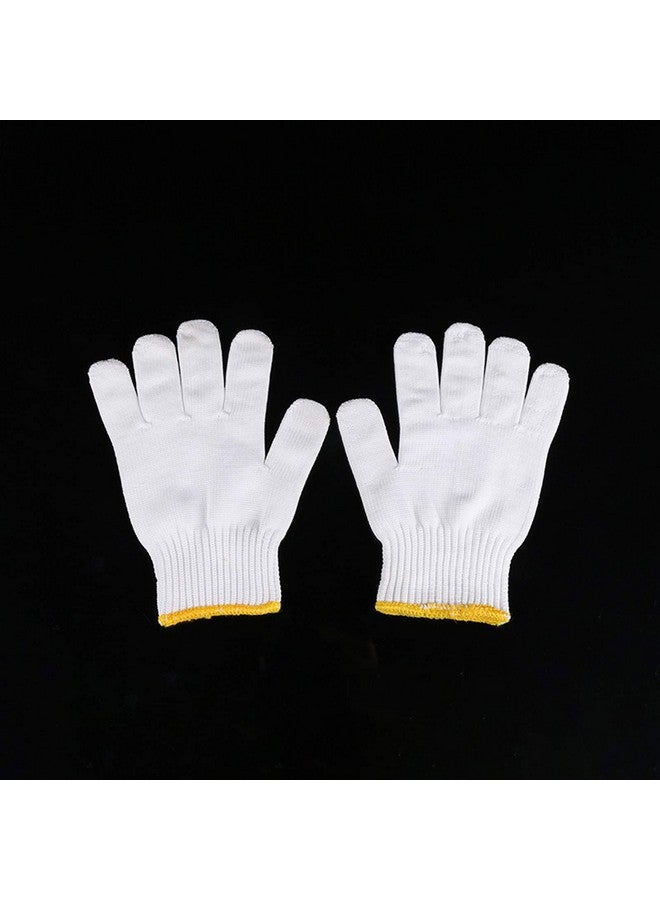 Setaria Viridis Setaria Viridis 6 Pairs White Cotton Polyester String Knit Light Weight Gloves ，Safety Protection Hand Working Gloves ， Men Women BBQ Painter Mechanic Industrial Warehouse Gardening Construction  - Image 3