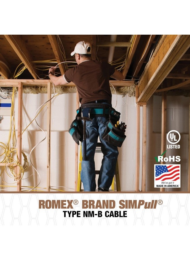 Southwire 28828226 15-Feet 12-Gauge Indoor Building Wire 2 Conductors 12/2 with Ground Type NM-B Romex SIMpull, Yellow Outer Jacket - Image 5