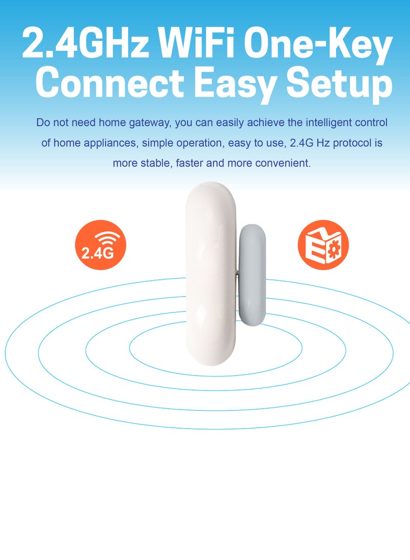 WiFi Wireless Door Window Sensor, APP Control With Free Notification, Compatible with Alexa, Google Home, No Hub Required. - Image 5