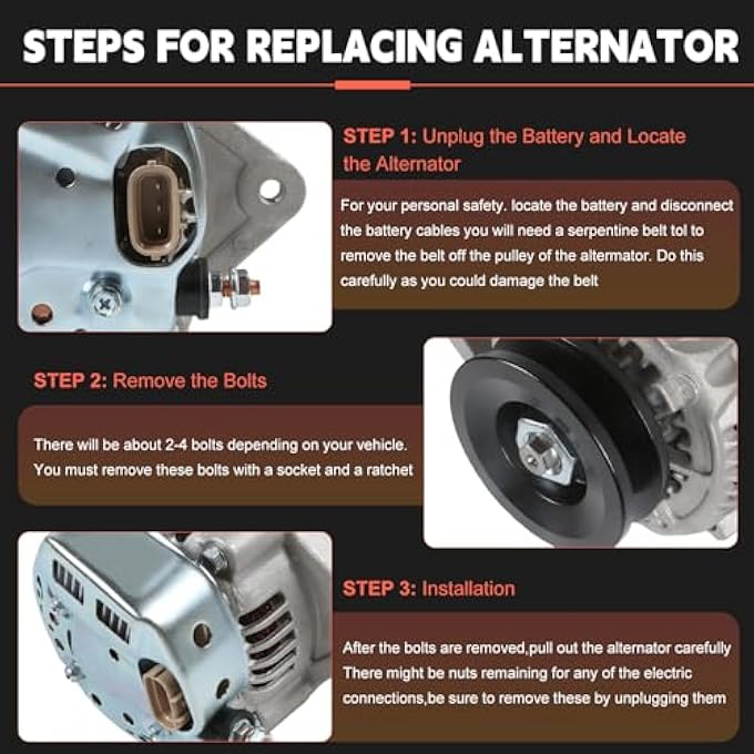 otobaijeni AND0286 Alternator 12V 40A Compatible with Case Excavator CX27B John Deere 27D 1023E 1025R Tractor 3032E 3038E 3120 3320 3520 4105 ND101211-1170 ND9761219-117 Engine Replaces Parts - Image 5