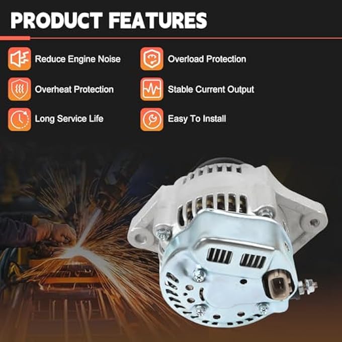 otobaijeni AND0286 Alternator 12V 40A Compatible with Case Excavator CX27B John Deere 27D 1023E 1025R Tractor 3032E 3038E 3120 3320 3520 4105 ND101211-1170 ND9761219-117 Engine Replaces Parts - Image 4