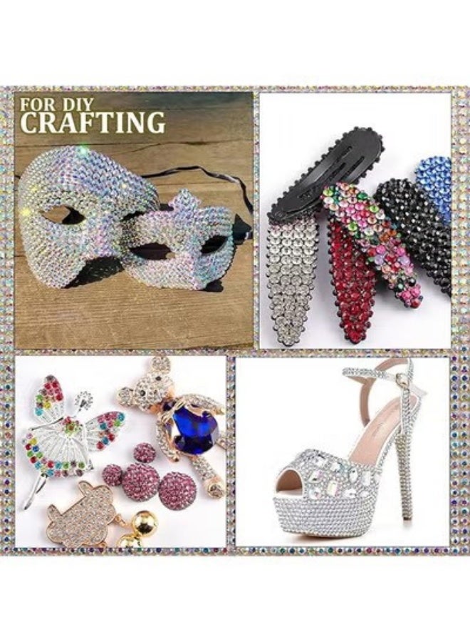 JS Two Packs of Flatback Rhinestones 4520 Pcs, Colorful Nail Art Rhinestones Flatback Crystal Colorful+AB Rhinestone with Picker Pencil and Tweezer, for Nail Art and Decoration - Image 5