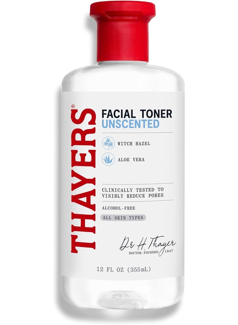 Thayers Alcohol-Free Unscented Face Toner – Gentle, Hydrating & pH Balancing Toner with Organic Witch Hazel & Aloe Vera, Soothes Skin, Reduces Pores, Cruelty-Free, 12 fl oz - Image 1