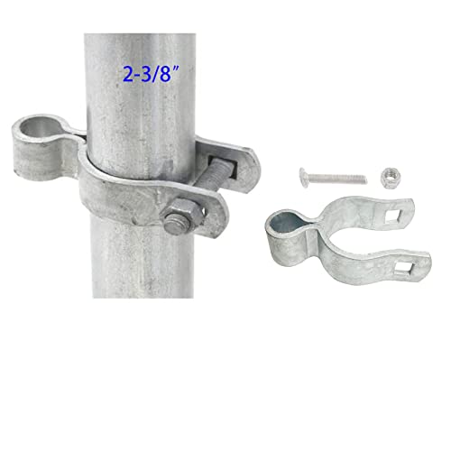 Wulankd 2 Pack 2-3/8inch Chain Link Fence Frame Gate Post Hinge/Galvanized Steel Zinc Plated Pipe Gate Hinge for 2-3/8 Outside Diameter Post/Pipe, Nut/Bolt Included for Hinge - Image 5