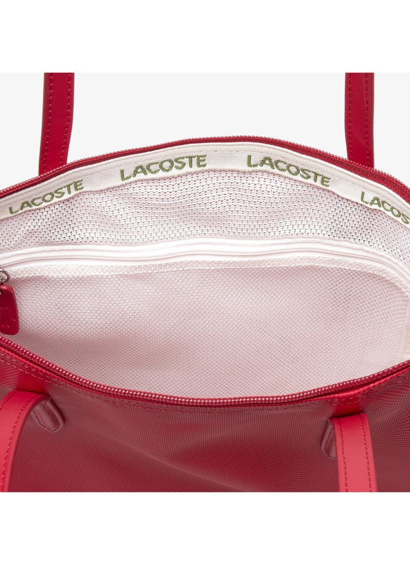 لاكوست حقيبة يد نسائية من لاكوست L12.12 Concept Fashion متعددة الاستخدامات ذات سعة كبيرة وسحاب وحقيبة كتف متوسطة الحجم باللون الأحمر 37 سم * 24 سم * 25 سم  - Image 3