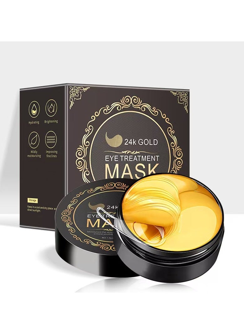 Mask 24K Gold Under Eye Patches - 60 Pack for Puffy Eyes, Dark Circles, Bags & Wrinkles with Collagen & Hyaluronic Acid - Image 1