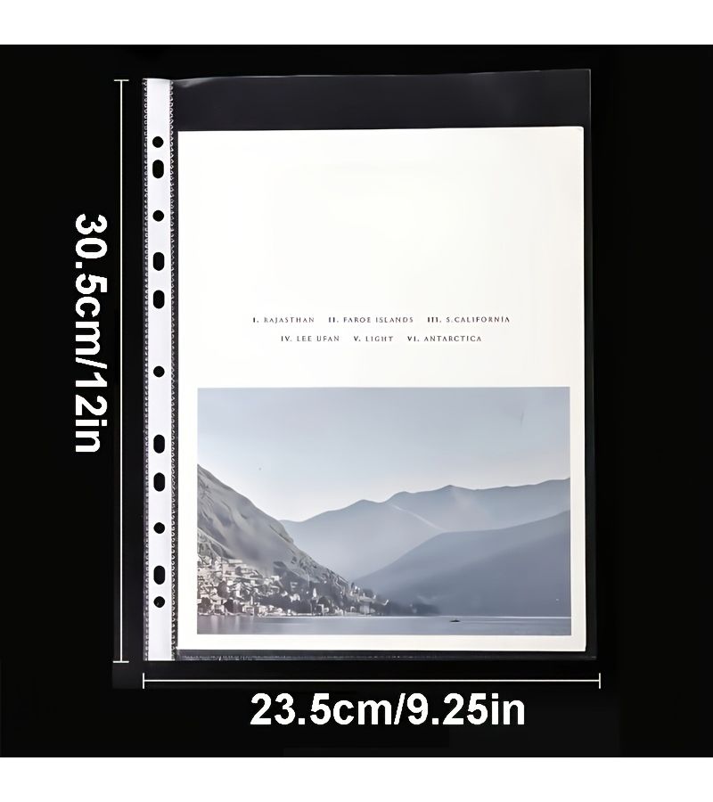 A4 Transparent Plastic Document Bag 20 File Bags 11 Hole Punch For 3 Ring Binder - Image 2