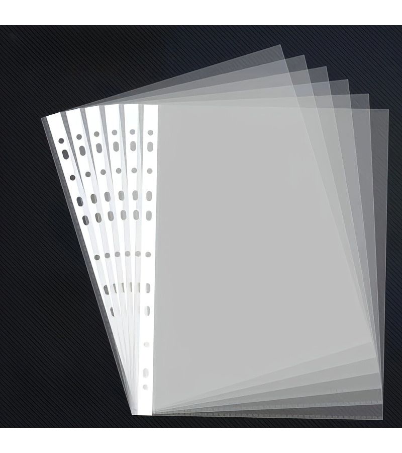 A4 Transparent Plastic Document Bag 20 File Bags 11 Hole Punch For 3 Ring Binder - Image 4