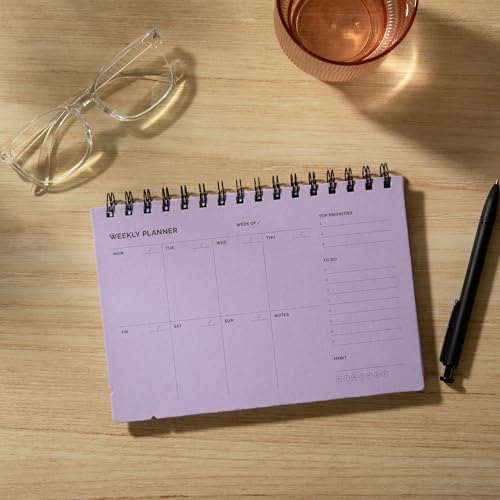 Two Tumbleweeds Undated Weekly Planner Notebook - Spiral Bound, 60 Pages, 5.75 x 8.5" (A5 size), Purple Cover - Image 4