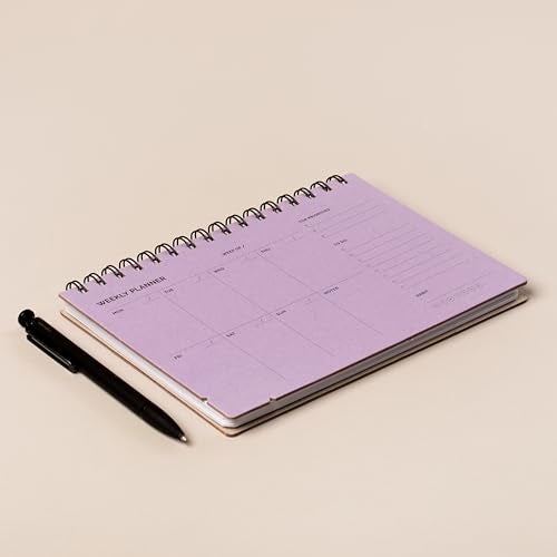 Two Tumbleweeds Undated Weekly Planner Notebook - Spiral Bound, 60 Pages, 5.75 x 8.5" (A5 size), Purple Cover - Image 2