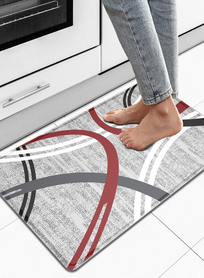 Artnice Kitchen Mats for Floor, Modern Abstract Kitchen Rugs, Non Slip Anti Fatigue Mats, Waterproof Cushioned Comfort Standing Desk Mat for Office, Sink, Laundry, 17.5"x32", Grey - Image 1