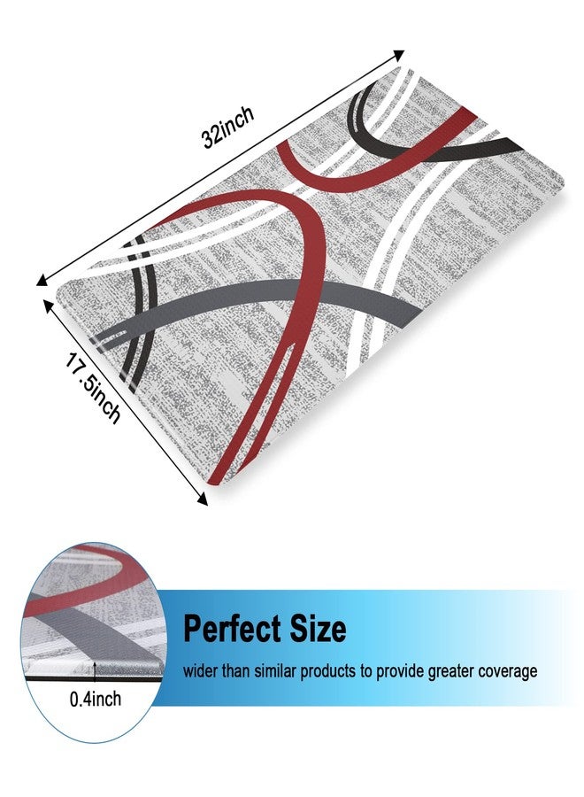 Artnice Kitchen Mats for Floor, Modern Abstract Kitchen Rugs, Non Slip Anti Fatigue Mats, Waterproof Cushioned Comfort Standing Desk Mat for Office, Sink, Laundry, 17.5"x32", Grey - Image 2