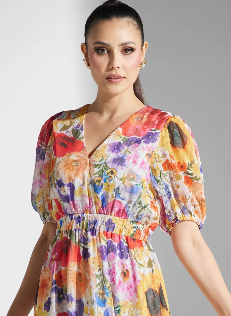 Khizana Floral Chiffon Dress