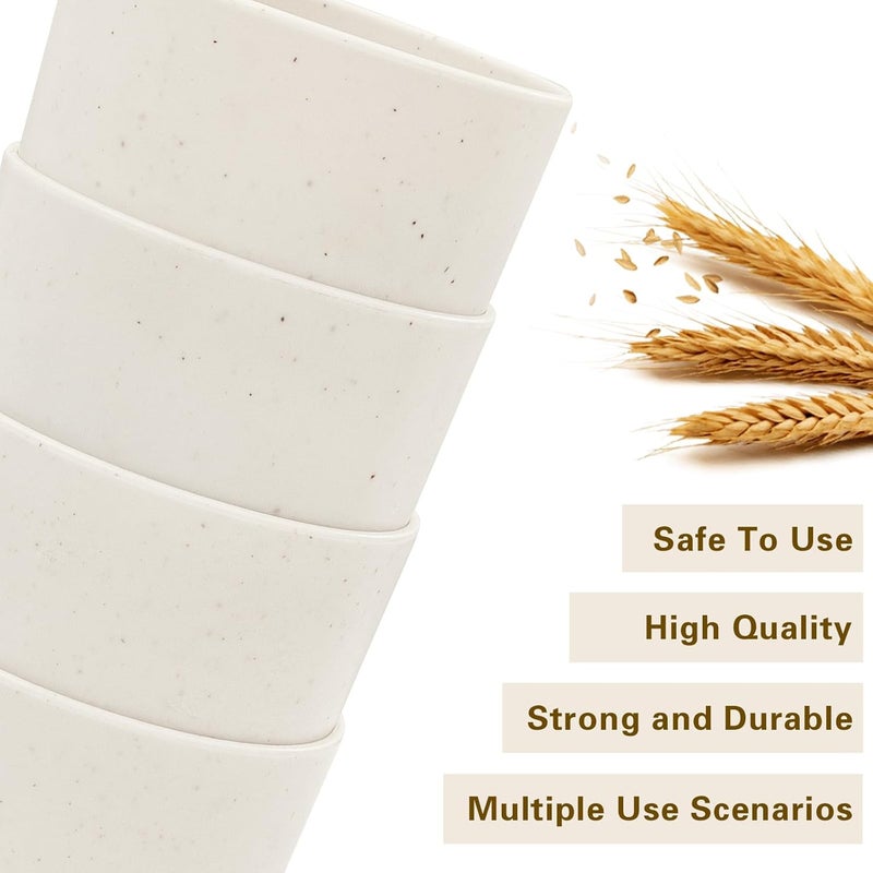 ejonirinjonir EI 8pcs Wheat Straw CupsBeige Unbreakable Plastic Reusable CupsPlastic Tumbler Cups for KitchenDishwasher Safe Water GlassesDrinking Glasses for Water Coffee Juice Tea - Image 3
