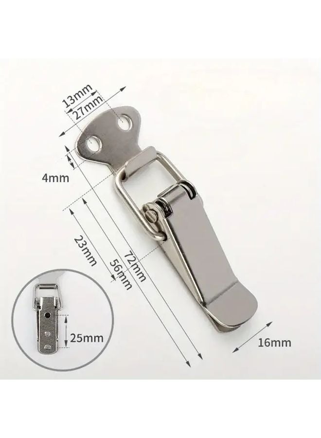 6pcs Stainless Steel Tension Lock Cabinet Boxes Spring Loaded Latch Catch Toggle Hasp - Image 1