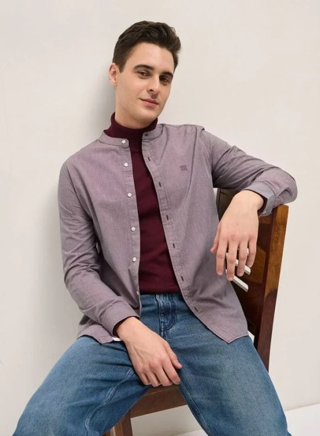 THE BEAR HOUSE Men's Shirt for Casual and Formal Wear | Classic Band Collar Style for Office, Daily Use, Travel, Events & All-Season Outfits | Versatile & Stylish Wardrobe Essential for Every Occasion