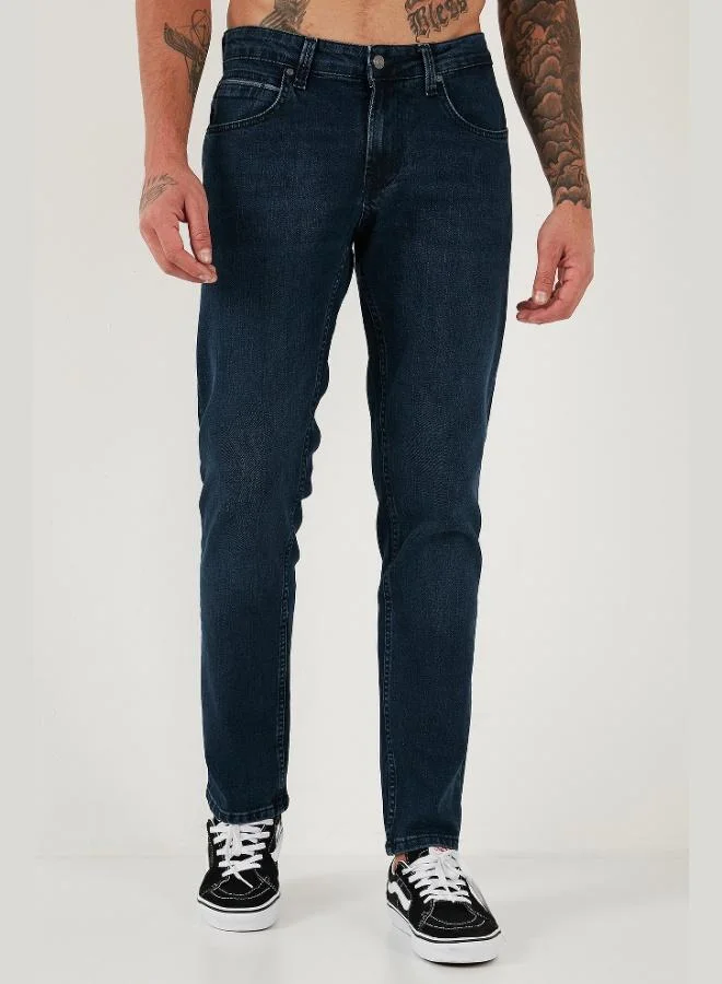 بوراتي جينز بوراتي قطن بقصة عادية وخصر عادي وساق مستقيمة للرجال