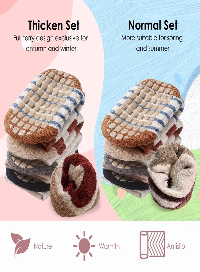 سيمبيك جوارب سيمبيك للأطفال، 4 أزواج جوارب مانعة للانزلاق للأطفال الصغار مع مقابض، هدية للأطفال من الأولاد والبنات، من 1 إلى 3 سنوات (حمار وحشي/ثعلب/بطريق/دب) - Image 3