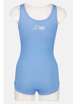 Adidas Women Graphic Print One Piece Swimsuit, Blue  - Image 2