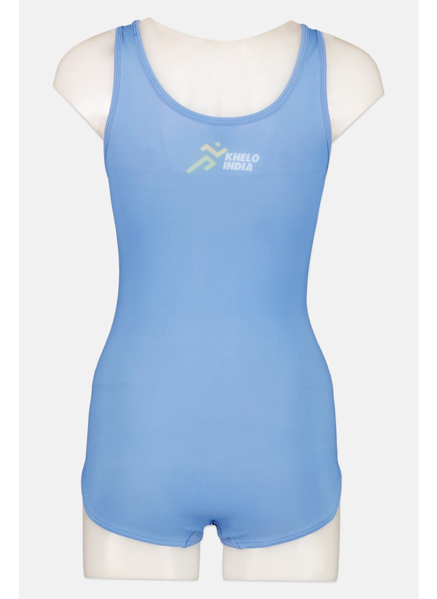 Adidas Women Graphic Print One Piece Swimsuit, Blue  - Image 2