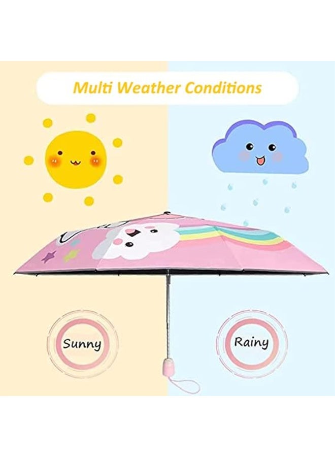 Automatic Kids Umbrella,Folding Telescopic Toddler Umbrellas Lightweight Cartoon Umbrella Portable Cute Sunscreen Umbrellas Sun/Rain Proof Protection Umbrella for Kids Boys&Girls - Image 4
