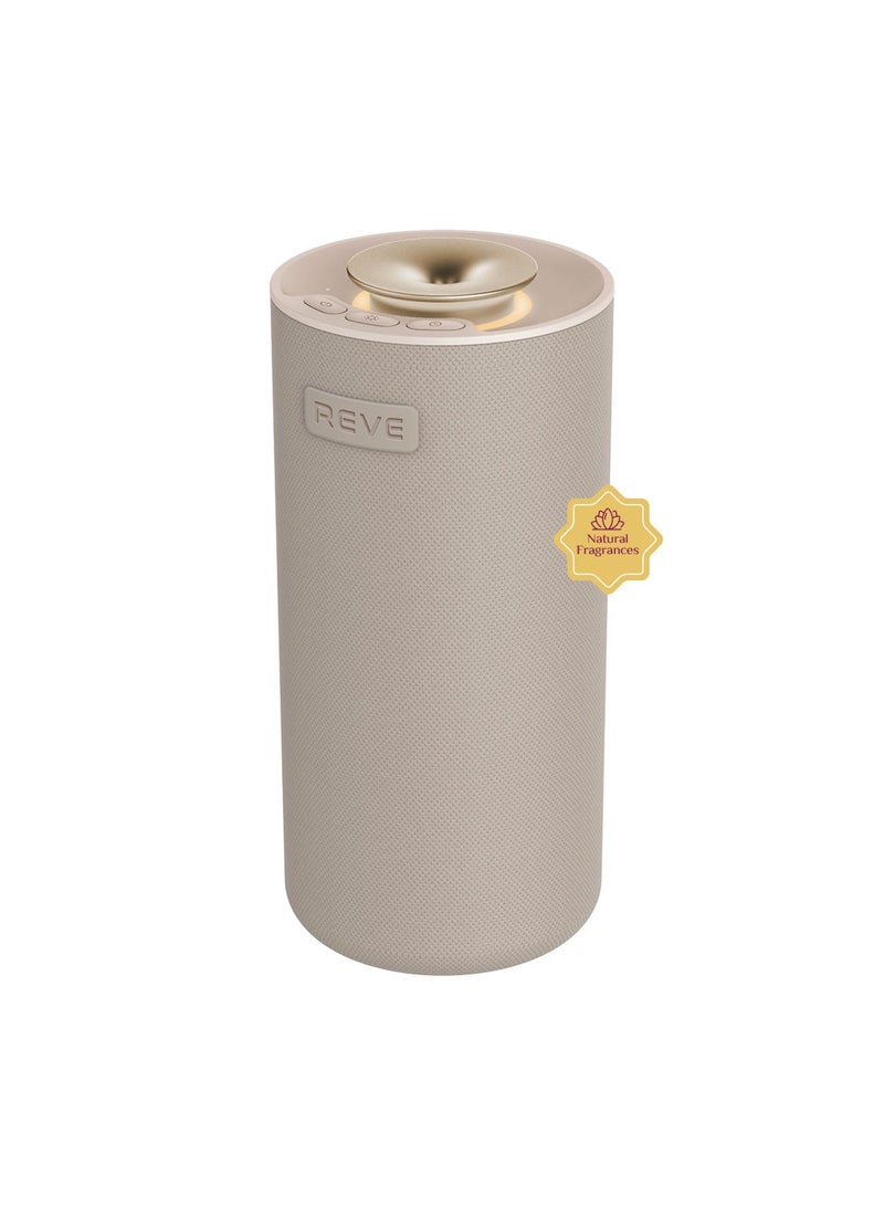 REVE SCENTS جهاز توزيع العطور ريف مع مكبر صوت مدمج جهاز توزيع زيت عطري بدون ماء 10 ساعات وقت عمل عطر طويل الأمد قابل لإعادة الشحن مع ضوء LED للسيارة والمنزل والمكاتب - Image 1