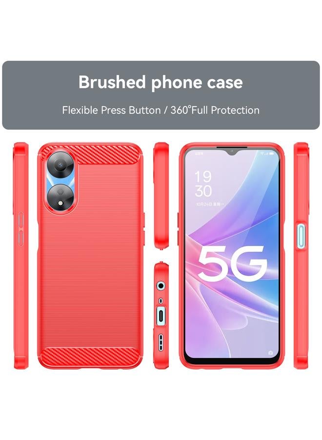 S-TOP Case For OPPO A78 5G Brushed Texture Carbon Fiber TPU Phone Case - Image 2