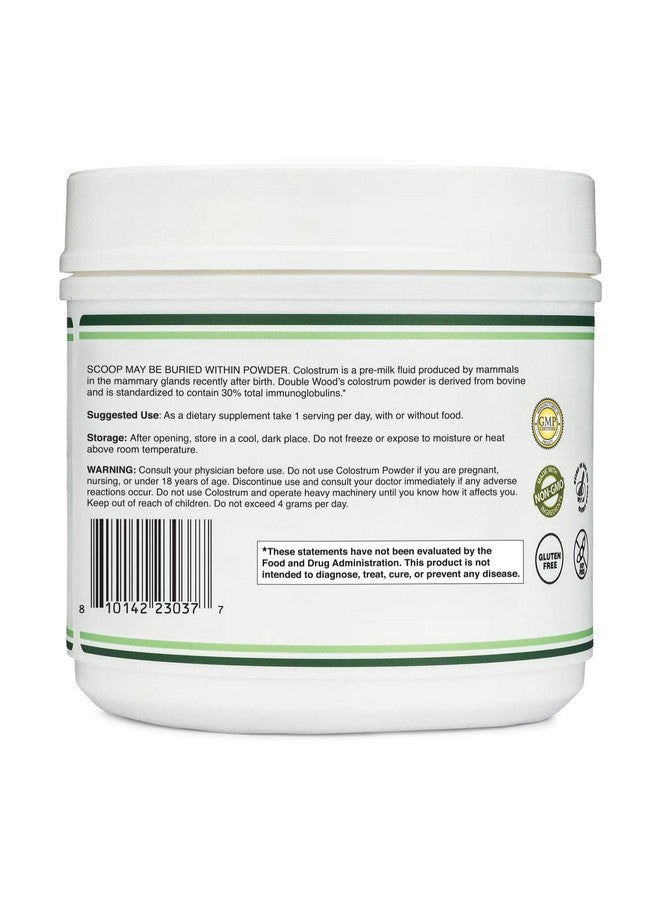 Double Wood Supplements Bovine Colostrum Powder for Women and Men, for Gut Health, Skin & Hair, Immune Support (120 Grams, 60 Day Supply - Standardized to 30% Total Immunoglobulins and 60% Protein) - Image 4