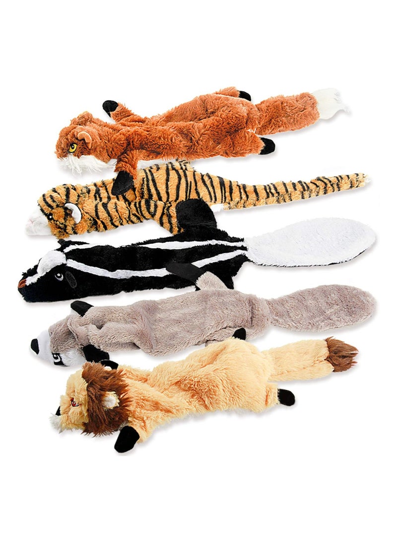 عام لعبة كلب صاررة، مجموعة ألعاب مضغ محشوة خالية من الحشو - مناسبة للكلاب الصغيرة والمتوسطة والكبيرة - لعبة مضغ متينة - مثالية للجراء خلال فترة التسنين - تعزز المضغ واللعب التفاعلي - هدية عيد ميلاد مثالية - Image 1