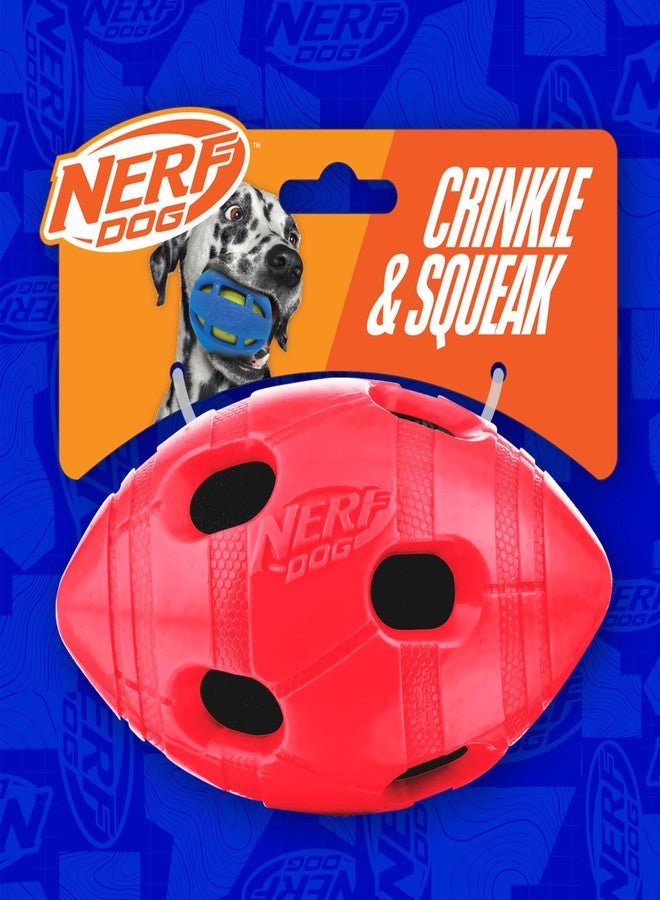 Nerf Dog Rubber Football Dog Toy with Interactive Squeaker and Crunch, Lightweight, Durable and Water Resistant, 6 Inch Diameter for Medium/Large Breeds, Single Unit, Red - Image 4