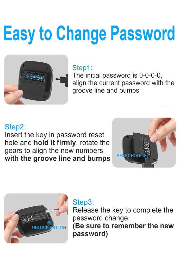 Fridge Lock with Combination, No Key Required, Refrigerator Lock with Adhesive and Screws Child Safety Combination for Freezer Cabinet Windows Pantry Drawer, Two Installation Methods - Image 4