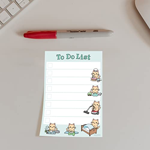 DAILY RITMO Cute Kawaii Cat Sticky to Do List | Cat Humor Notebook Notepad Note Card for Cat Lover Gift| 50 Pages 4x6 - Image 2