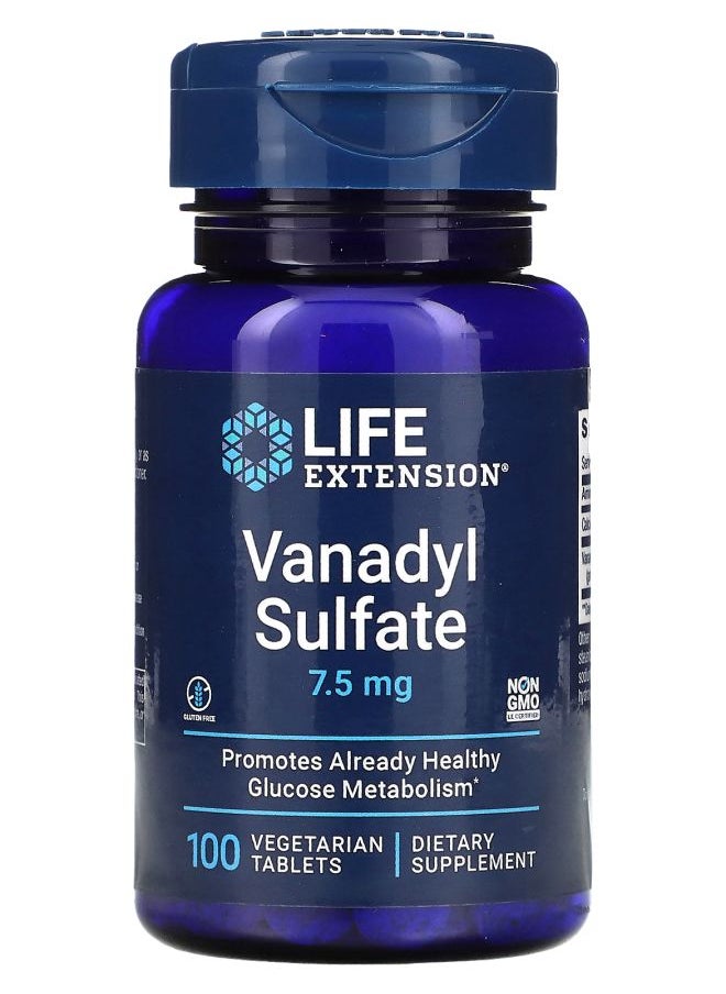 Life Extension Vanadyl Sulfate 7.5 mg 100 Vegetarian Tablets 