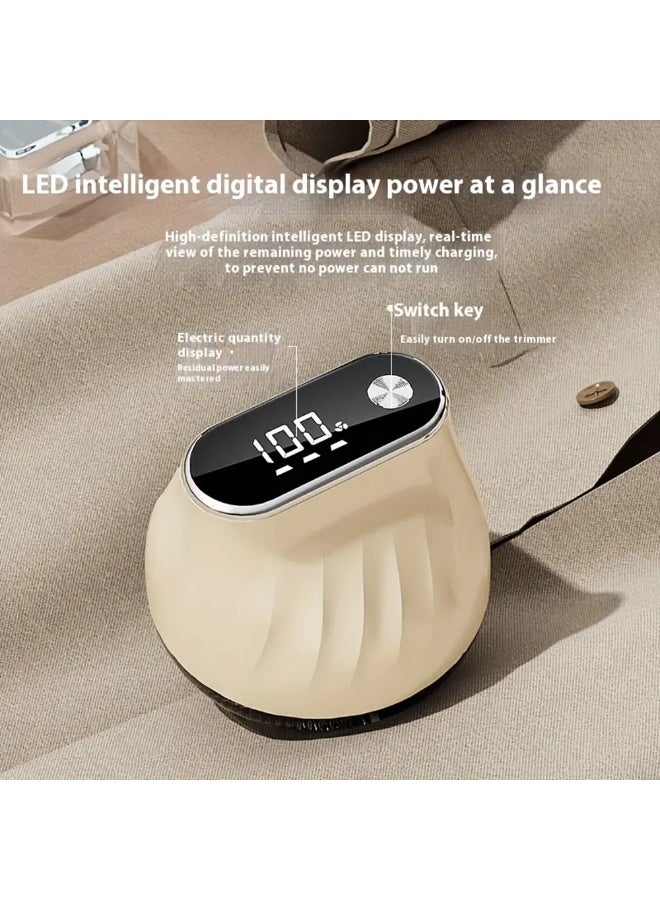 Fabric Shaver with LED Display – Rechargeable Lint Remover for Clothes, Sweaters, Blankets, and Furniture – Portable Fuzz Remover with Stainless Steel Blades - Image 5
