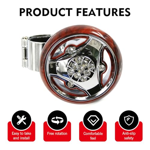 Opuweiy Steering Wheel Knob, Universal Power Ball Spinner Knob with Smooth Ball Bearing for Easy Steering Assist and Control, Compatible with Most Vehicles (Peachblow) - Image 3