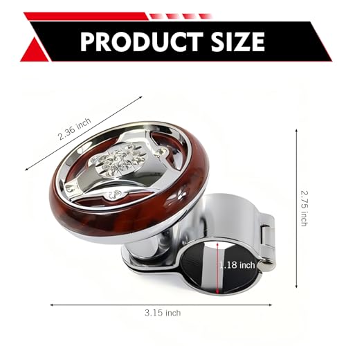 Opuweiy Steering Wheel Knob, Universal Power Ball Spinner Knob with Smooth Ball Bearing for Easy Steering Assist and Control, Compatible with Most Vehicles (Peachblow) - Image 2