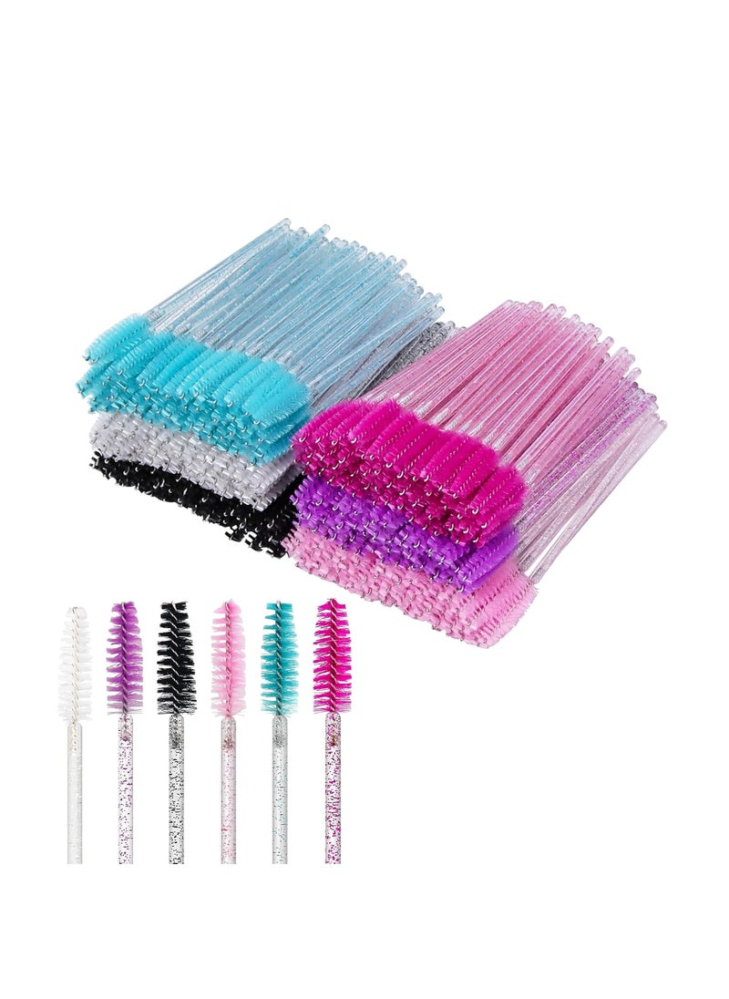 ANNAFRIS 300 pcs Eyelash Brush Disposable Eyebrow Brush Crystal Mascara Wands Applicator for Eyelash Extension(LashBrush-B Crystal) 