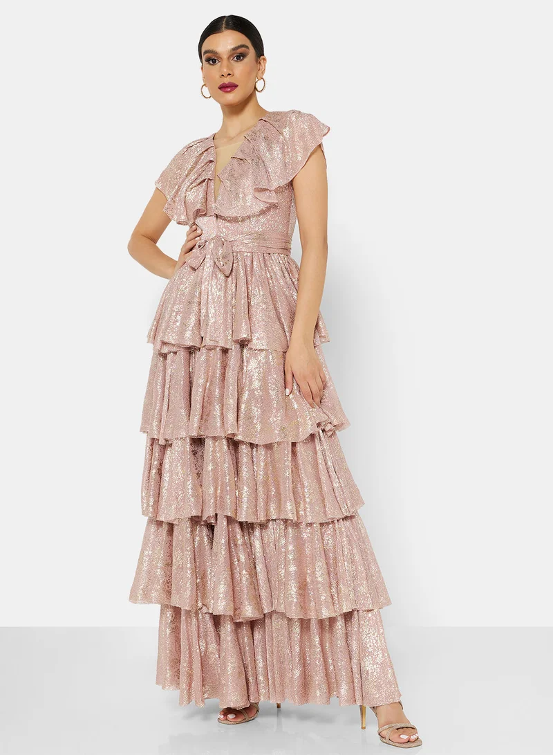 House of Moda Layered Ruffle Dress