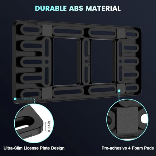 Podestaa Front Bumper License Plate Bracket Holder for Toyota 2000-2025 RAV4 Corolla Camry Hybrid 4Runner Tundra Tacoma Car Plate Frame Mounting Kit - Image 3