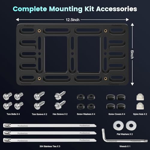 Podestaa Front Bumper License Plate Bracket Holder for Toyota 2000-2025 RAV4 Corolla Camry Hybrid 4Runner Tundra Tacoma Car Plate Frame Mounting Kit - Image 2