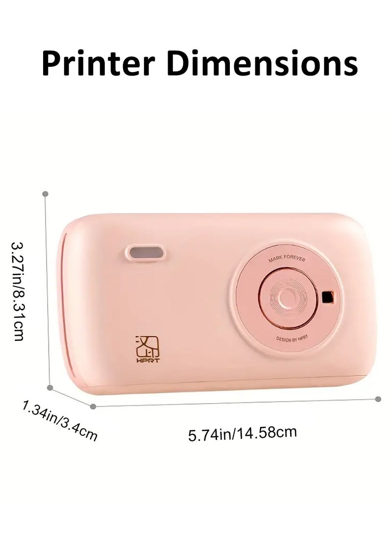 CP2100 2×3 Inch Sublimation Photo Printer – Pink | With 10 Sheets Photo Paper | High-Resolution AR Motion Prints | App-Controlled