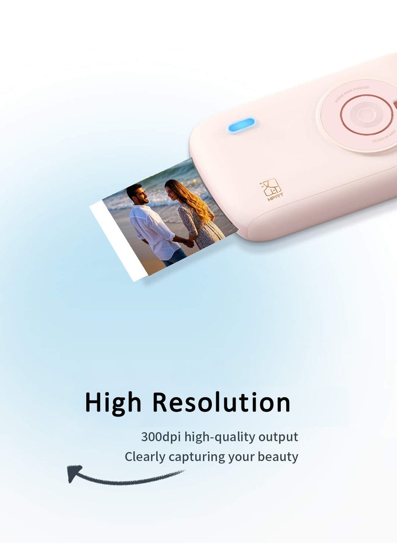 CP2100 2×3 Inch Sublimation Photo Printer – Pink | With 10 Sheets Photo Paper | High-Resolution AR Motion Prints | App-Controlled